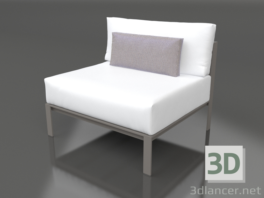 modèle 3D Module canapé, section 3 (Gris quartz) - preview