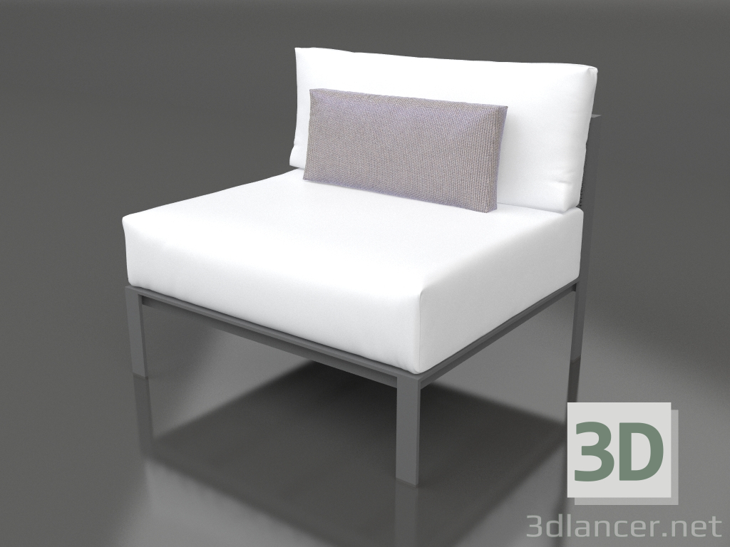 modello 3D Modulo divano, sezione 3 (Antracite) - anteprima
