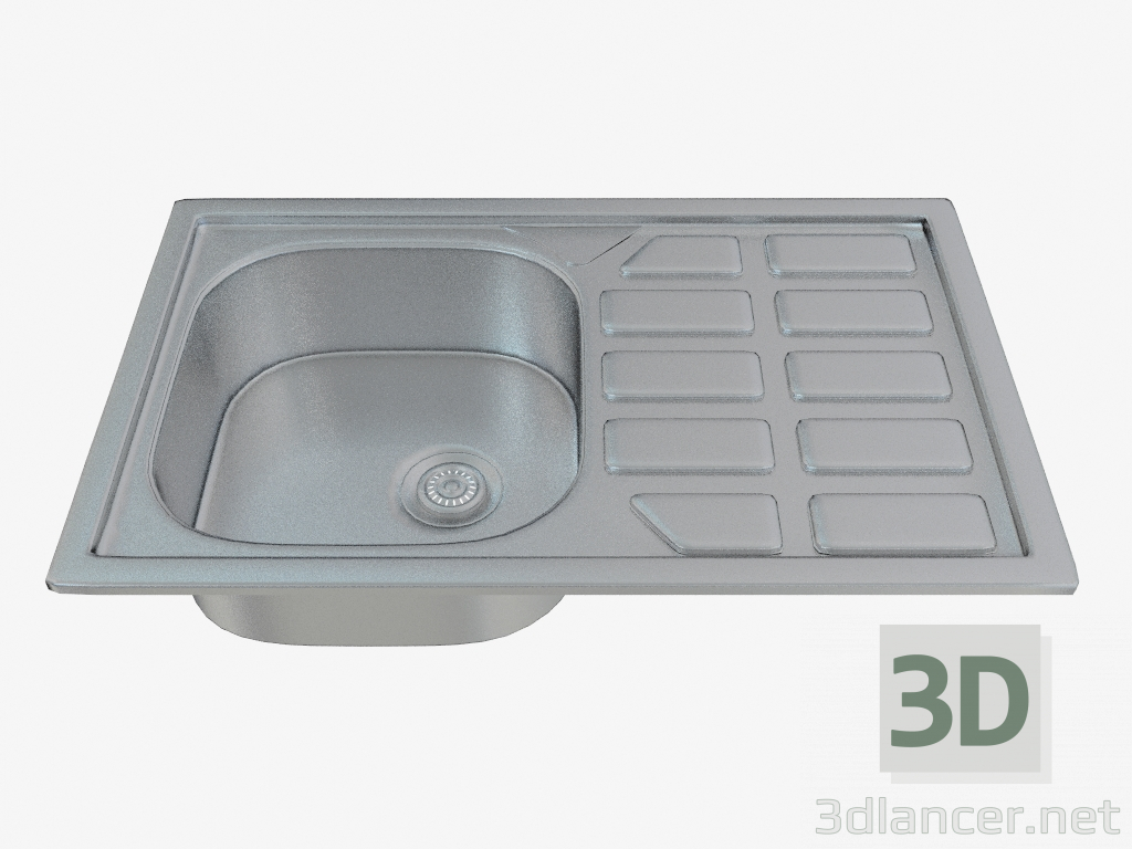3d model Fregadero de la cocina del alma de acero (ZEO-0113 23935) - vista previa