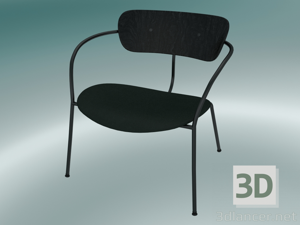 3D modeli Sandalye Döşeme (AV6, H 70cm, 65x69cm, Siyah boyalı meşe, Kadife 1 Orman) - önizleme