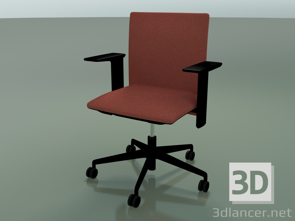 modèle 3D Chaise à dossier bas 6501 (5 roulettes, avec rembourrage amovible, accoudoir standard réglable) - preview
