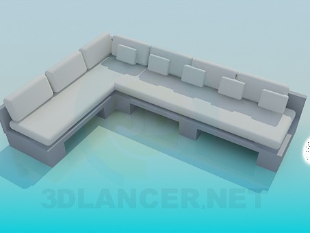 3d model Large corner sofa - preview