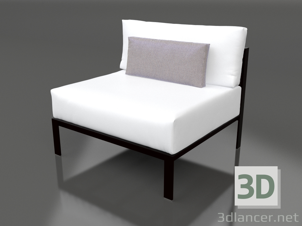 3d model Módulo sofá, sección 3 (Negro) - vista previa