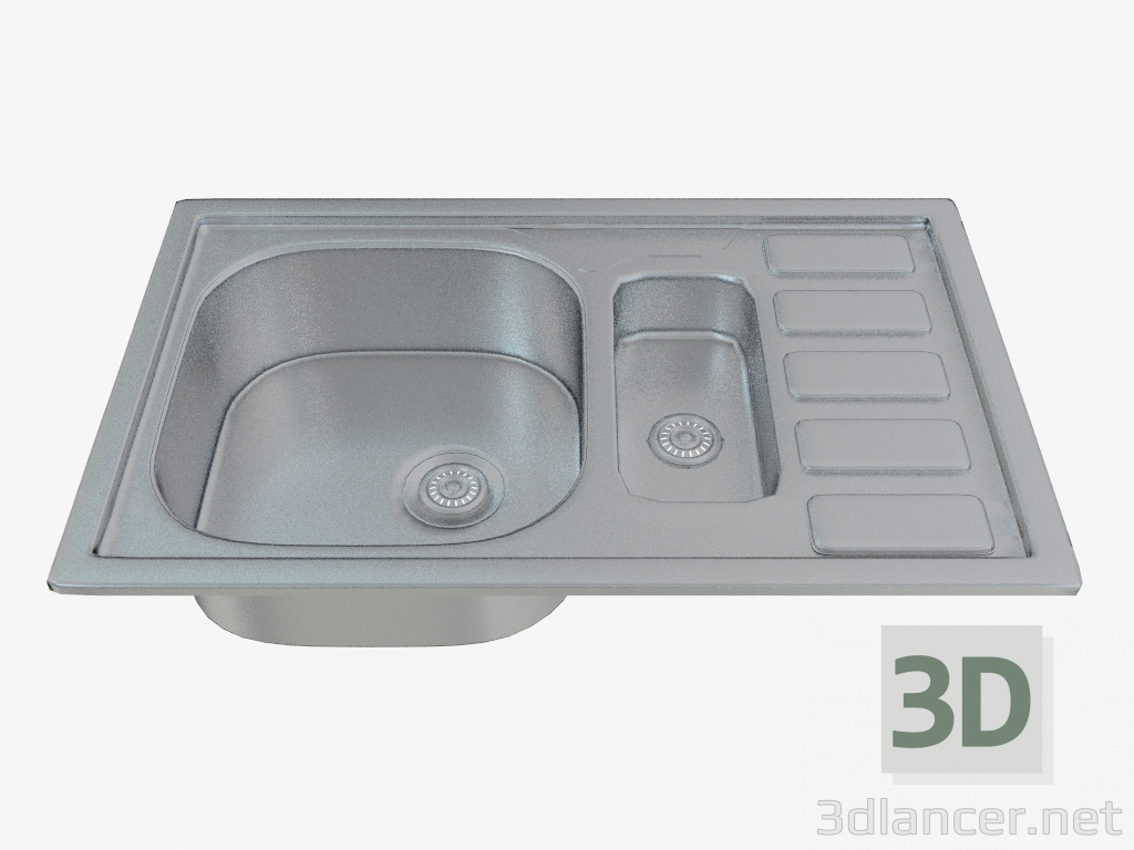 3d model Fregadero de la cocina del alma de acero (ZEO-0513 46655) - vista previa