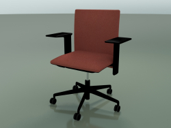 Low back chair 6501 (5 castors, with removable padding, adjustable 3D armrest XL, V39)