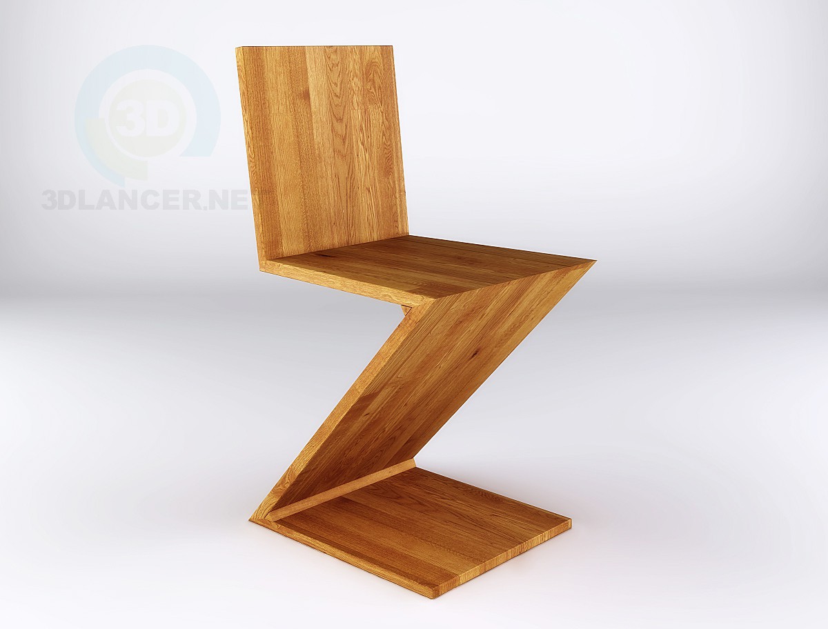 modèle 3D Zig Zag chaise - preview