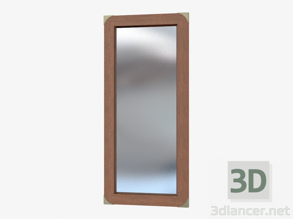 3d model Mirror vertical in wooden frame - preview