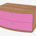 3D Modell Nachttisch mit zwei Schubladen - Vorschau