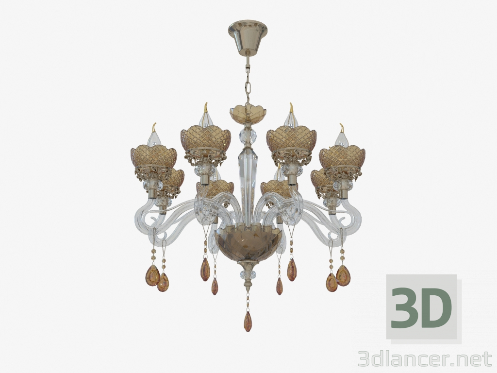 modello 3D Fixture (Chandelier) Dorata (3999 8) - anteprima