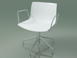 Chair 0233 (5 legs, with armrests, chrome, polypropylene PO00401)