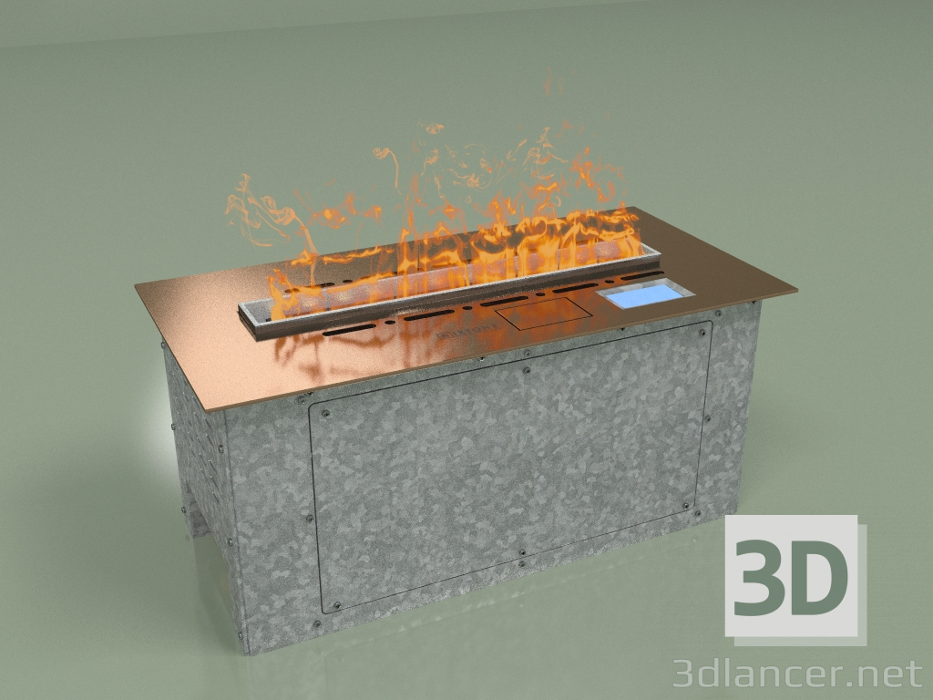 3D modeli Buharlı şömine Vepo 500 (pembe altın aynalı) - önizleme