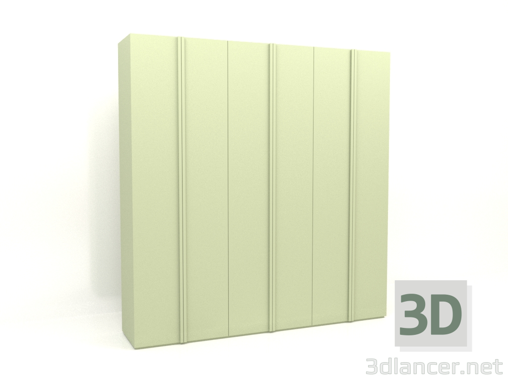 modello 3D Armadio MW 01 vernice (2700x600x2800, verde chiaro) - anteprima