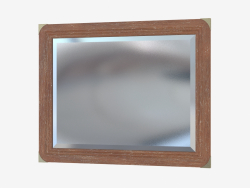 Mirror in a wooden frame with bronze corners