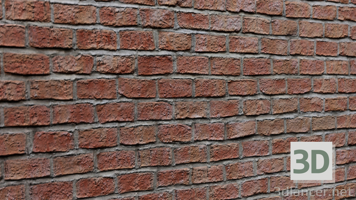 3d model brick wall - preview