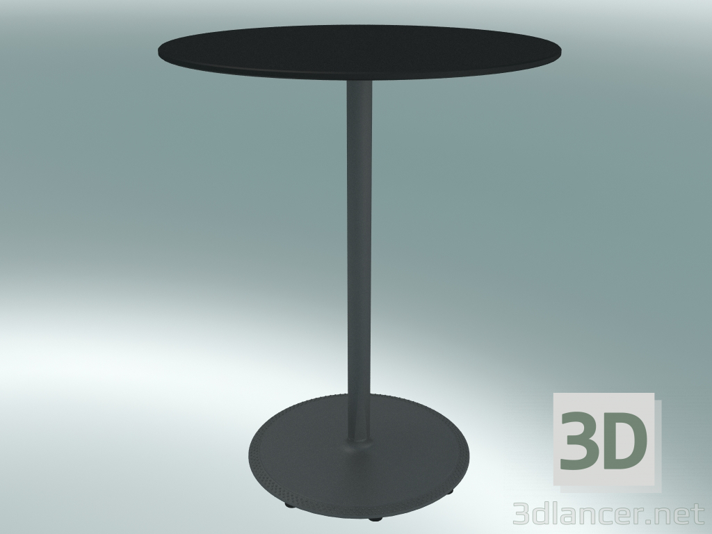 modèle 3D Table BON (9380-01 (⌀ 60cm), H 74cm, noir HPL, aluminium fonte grise) - preview