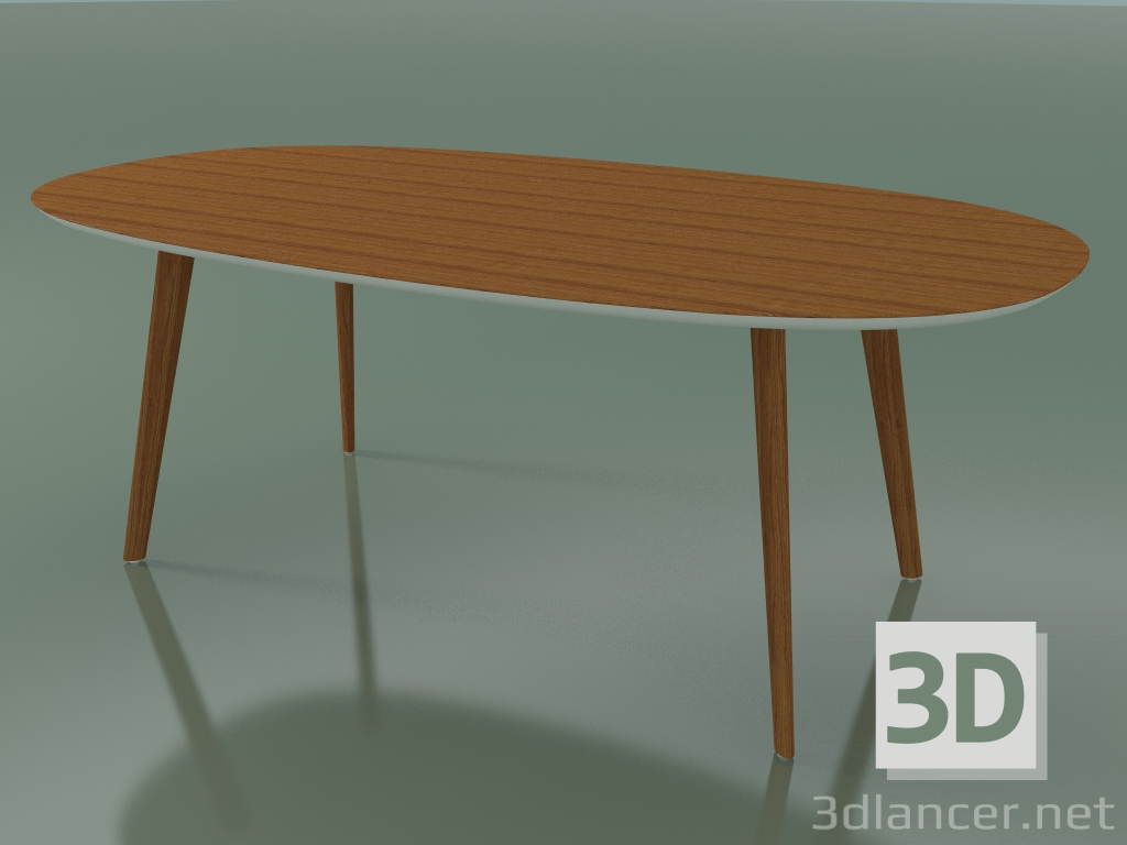 modello 3D Tavolo ovale 3507 (H 74 - 200x110 cm, M02, Effetto teak, opzione 2) - anteprima