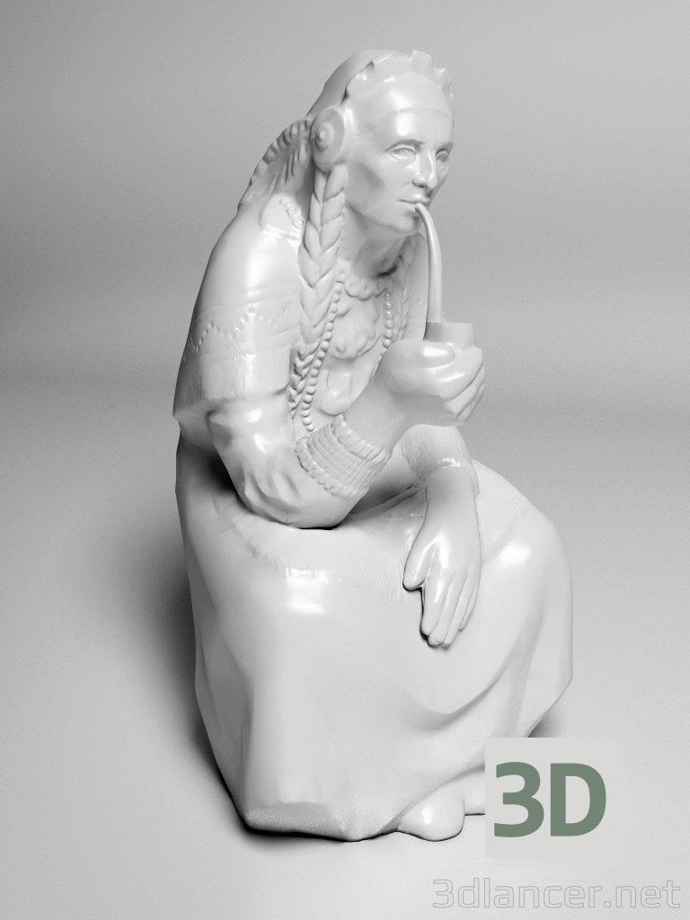 3d model Sculpture of an Indian woman - preview
