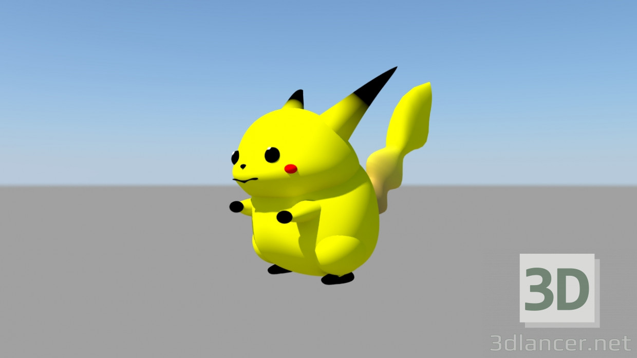 modello 3D Pikachu - anteprima