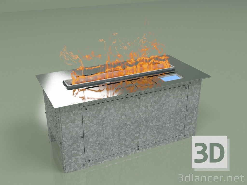 3D modeli Buharlı şömine Vepo 500 (ayna) - önizleme
