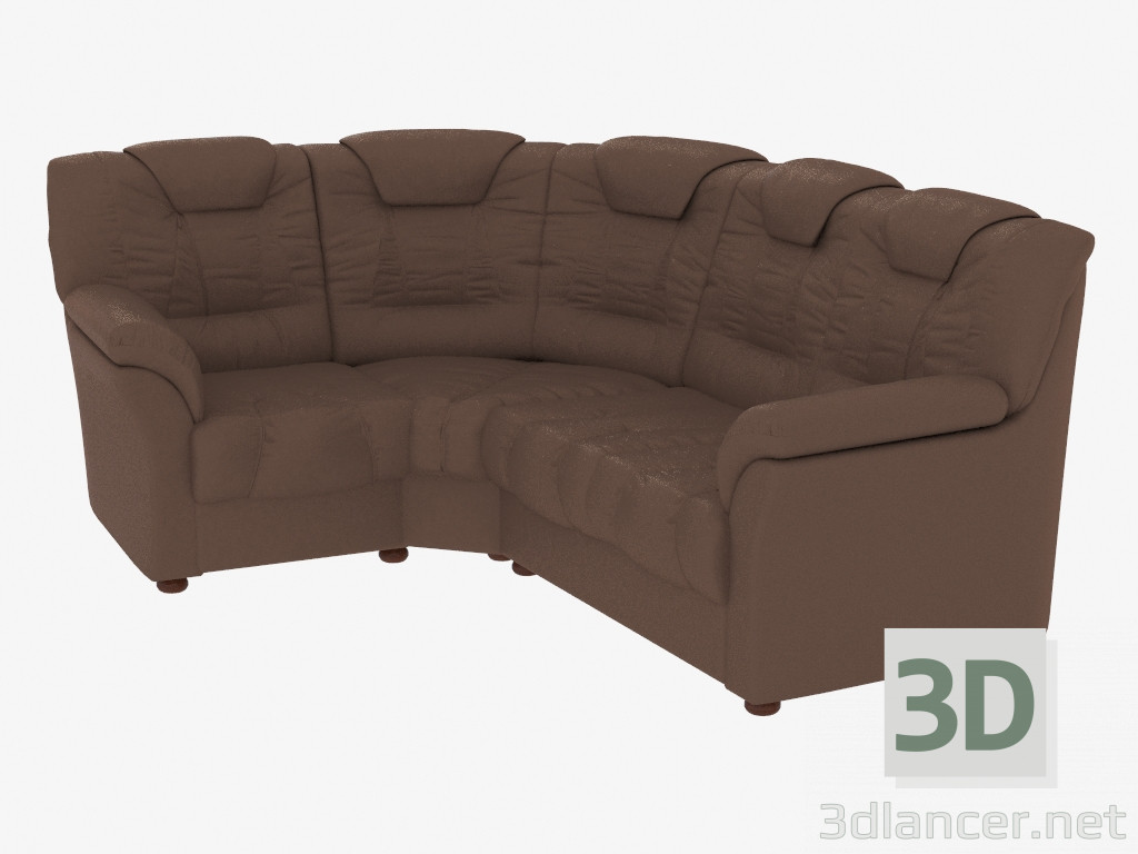 modèle 3D Canapé en cuir (1C2) - preview