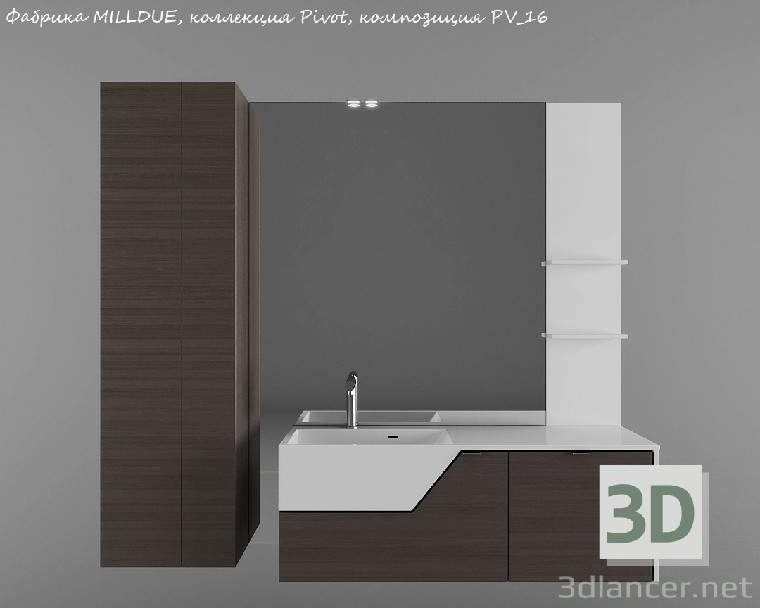 3D modeli lavabo aynası - önizleme