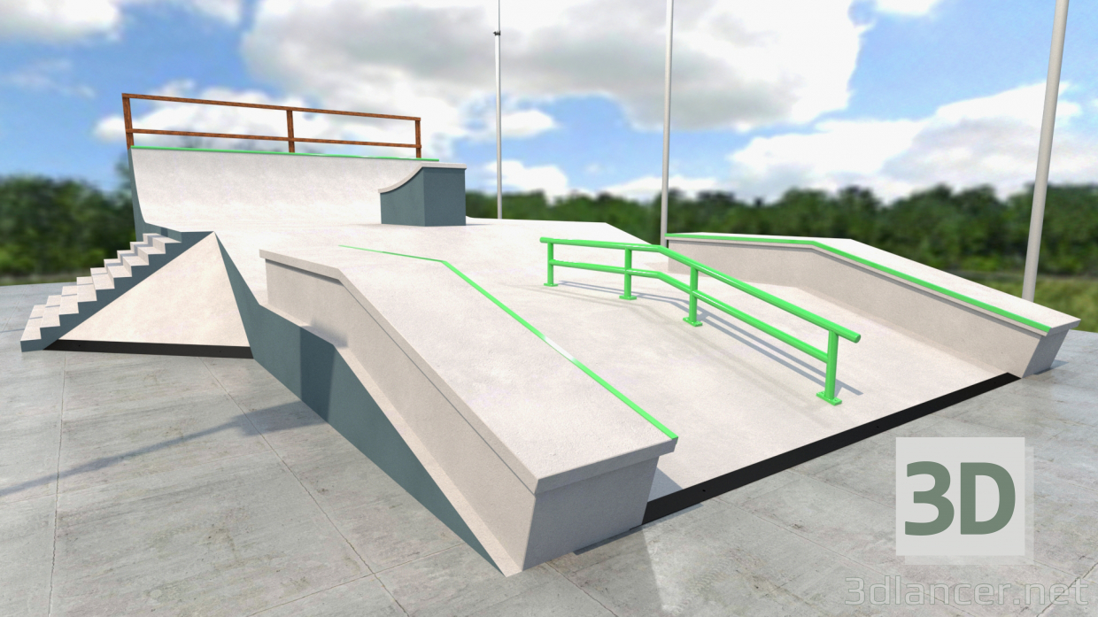 modèle 3D Skatepark - preview