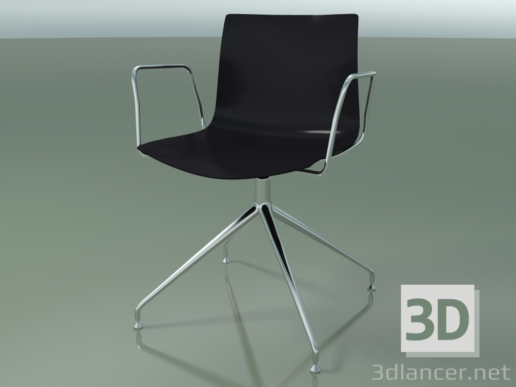modèle 3D Chaise 0368 (pivotante, avec accoudoirs, LU1, polypropylène PO00109) - preview