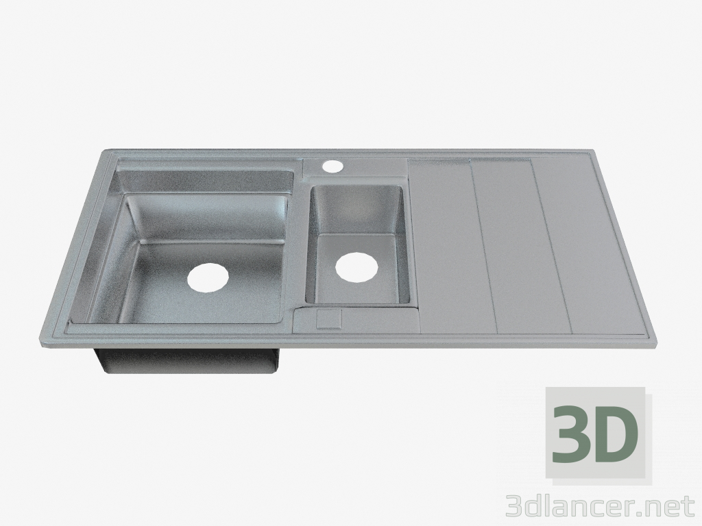 modello 3D Lavello della cucina in acciaio Bolero (ZHB-0513 48251) - anteprima
