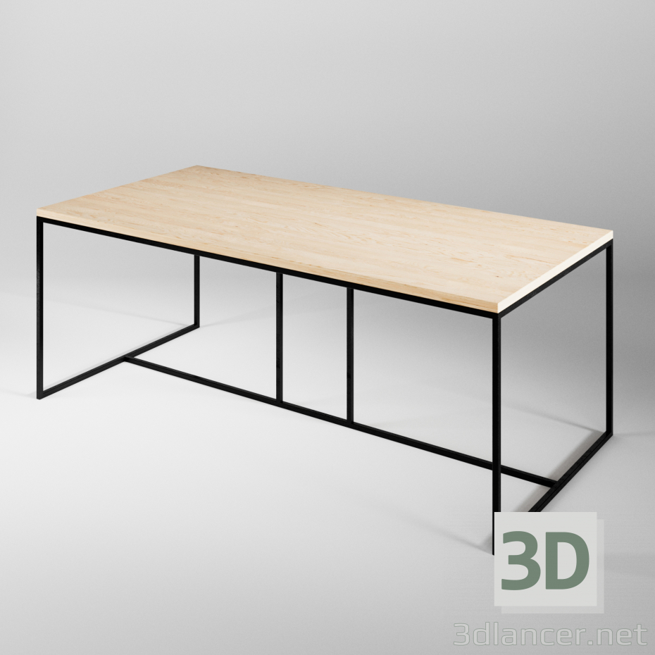 3d model mesa tipo loft minimalista - vista previa