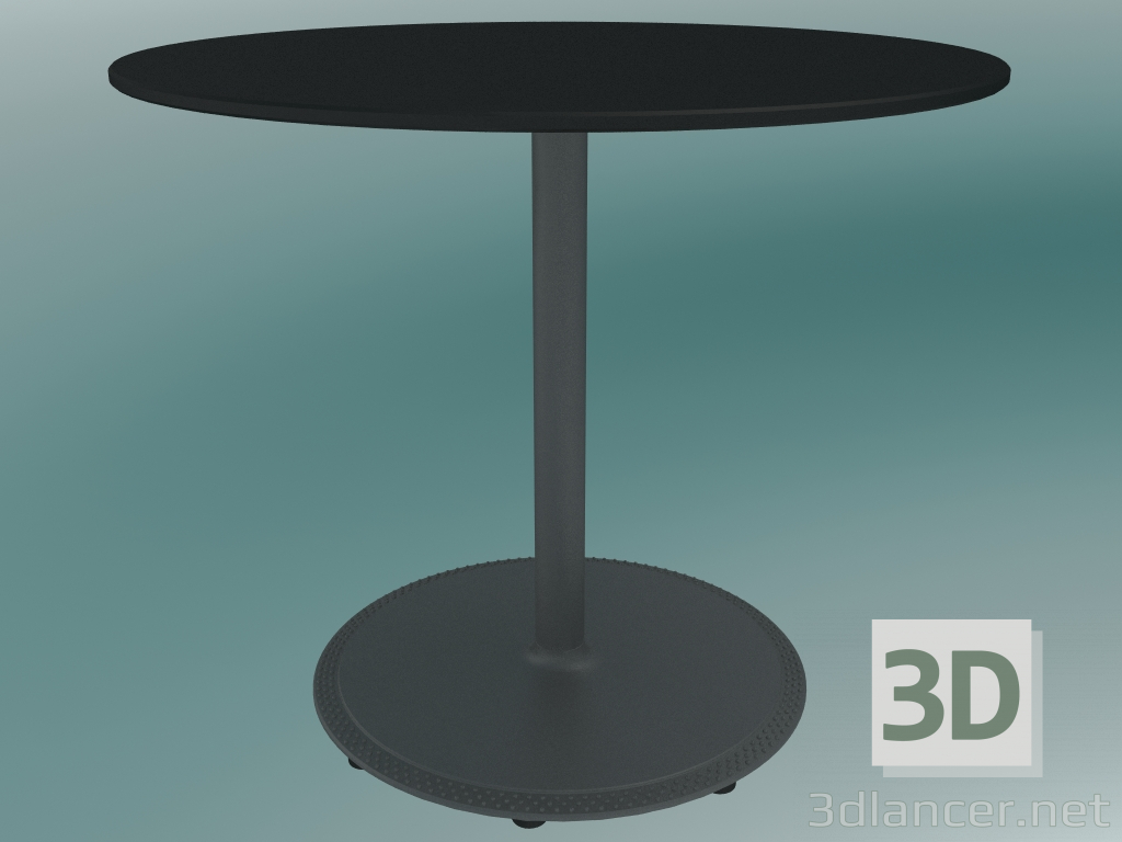 modello 3D Tavolo BON (9380-51 (⌀ 60cm), H 51cm, HPL nero, ghisa grigio alluminio) - anteprima