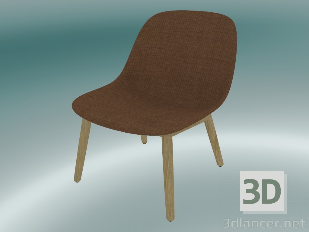 modello 3D Sedia con base in legno Fibra (Remix 452, Rovere) - anteprima