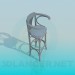 3d модель Деревянный стул для барной стойки – превью