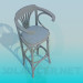 3d модель Деревянный стул для барной стойки – превью