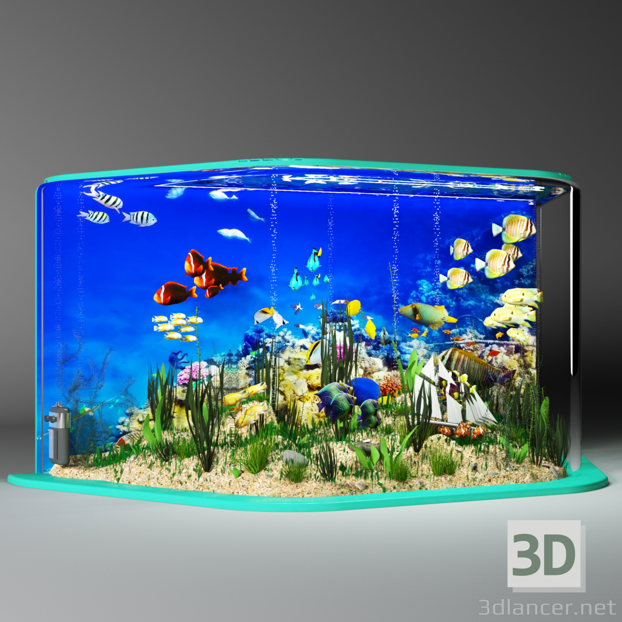 3d aquarium model buy - render
