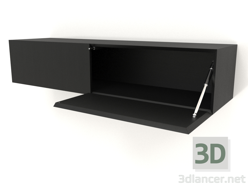 3D Modell Hängeregal ST 06 (offene Tür) (2 Türen, 1200x315x250, Holz schwarz) - Vorschau