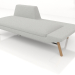 3d model Chaise longue open 186 with an armrest on the left (wooden legs) - preview