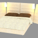 Modelo 3d Ângulo da cama de casal - preview