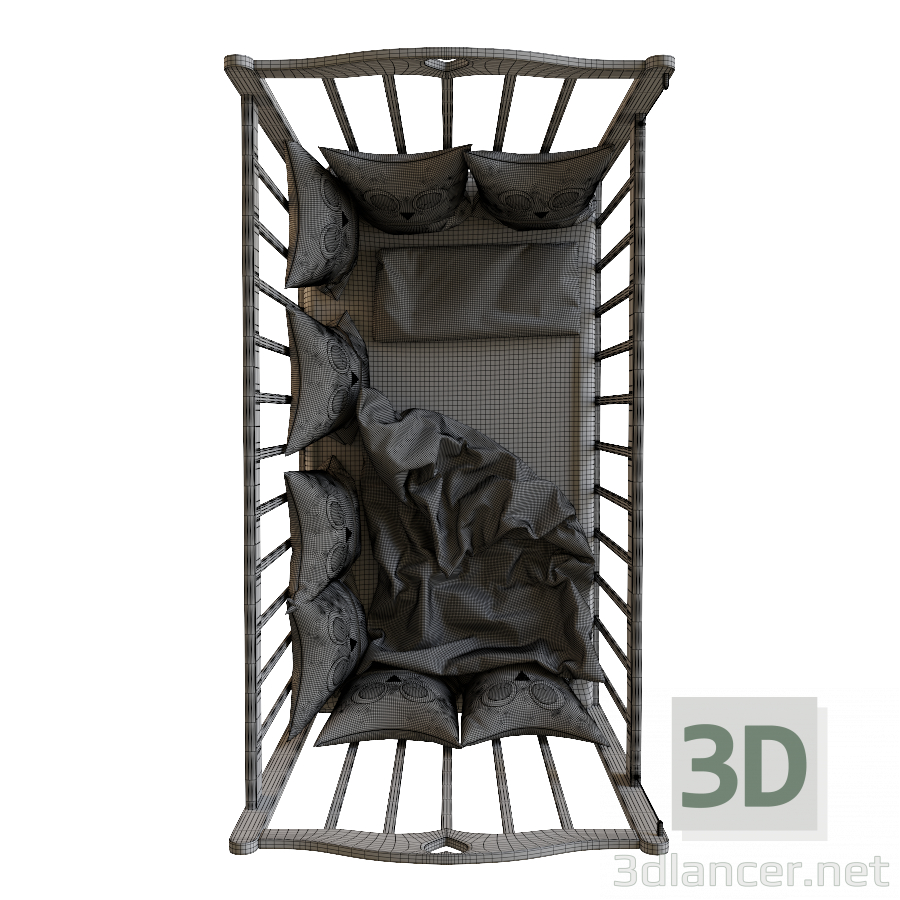 modello 3D di Letto bianco classico Askona comprare - rendering