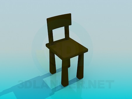 3d модель Массивный стул – превью