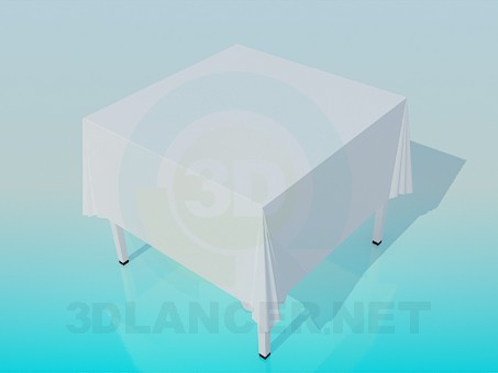 3d model Table with tablecloth - preview