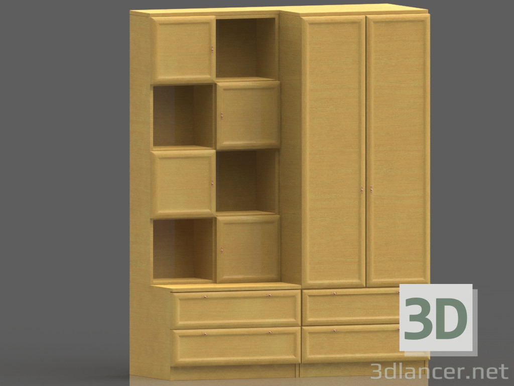 modèle 3D Armoire et étagères - preview