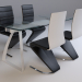 modello 3D di Set_LONDON (LONDON) tavolo trasparente con sedie Signal H-669 nero comprare - rendering