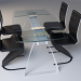 3d Комплект_Стол LONDON (ЛОНДОН) прозрачный со стульями Signal H-669 black модель купить - ракурс