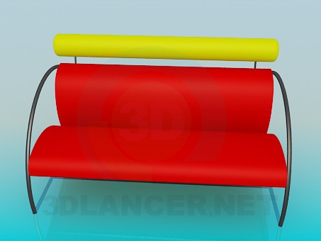 modello 3D Comoda panca - anteprima