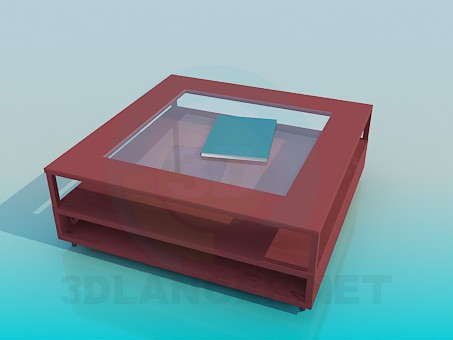 3d model Coffee table with shelves - preview
