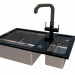 3d Kitchen sink with mixer Zorg model buy - render