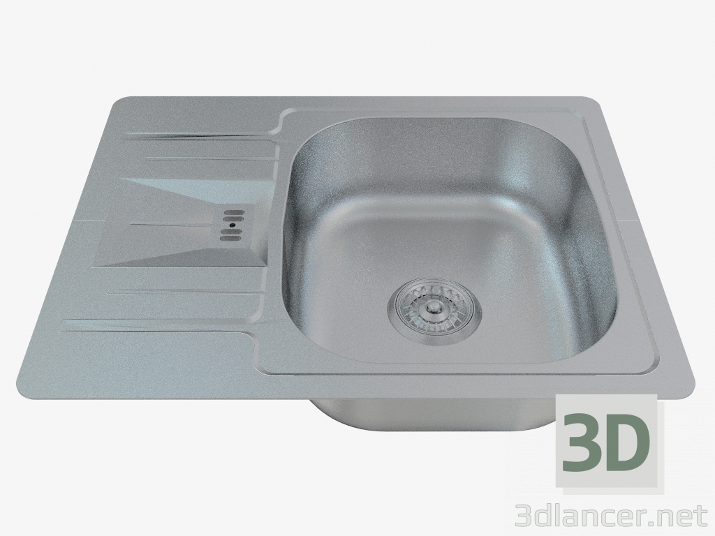 3d model fregadero de la cocina de acero solitario (ZHS-0113 45288) - vista previa