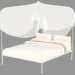 3D modeli Gölgelik Kırım ile çift kişilik yatak - önizleme
