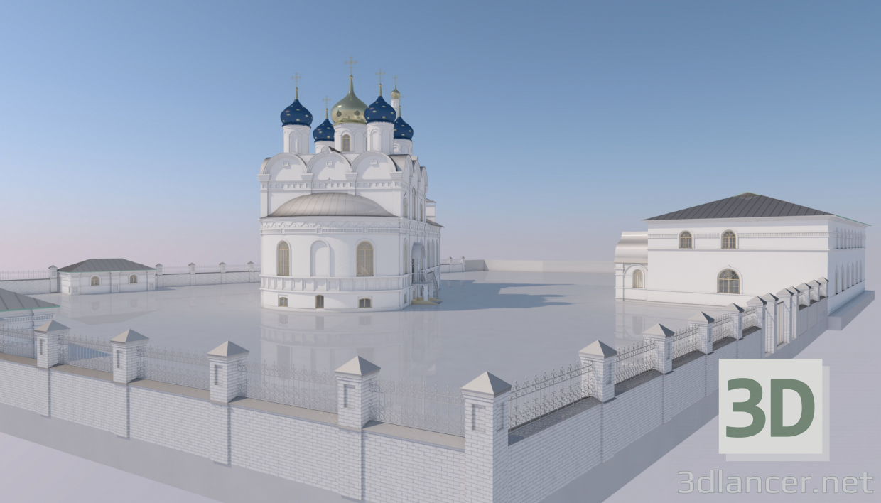 3d Георгіївський храм з прибудовами та огорожами. Дідівськ модель купити - зображення