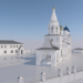 Iglesia de San Jorge con dependencias y vallas. Dedovsk 3D modelo Compro - render